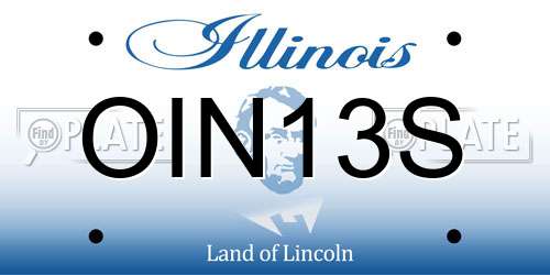 OIN13S Illinois License Plate