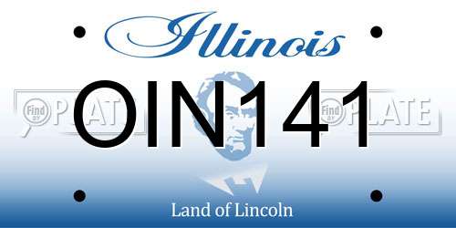 OIN141 Illinois License Plate