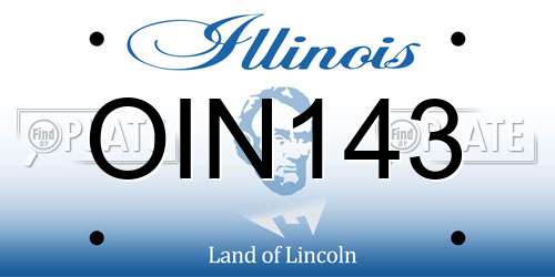 OIN143 Illinois License Plate