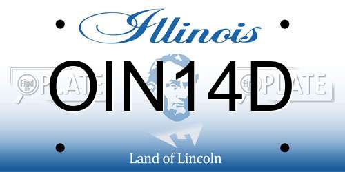 OIN14D Illinois License Plate