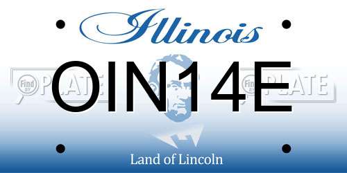 OIN14E Illinois License Plate