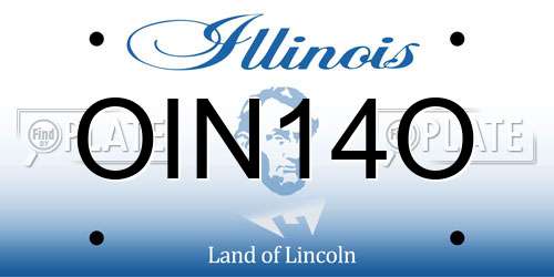 OIN14O Illinois License Plate