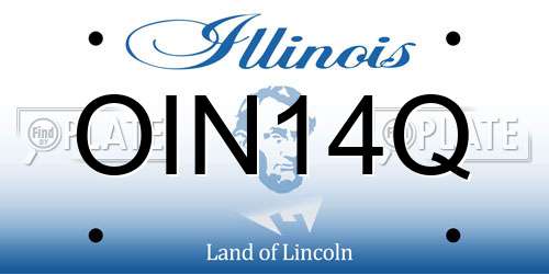 OIN14Q Illinois License Plate