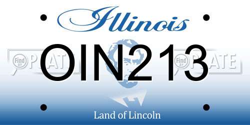OIN213 Illinois License Plate