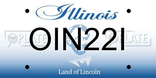 OIN22I Illinois License Plate