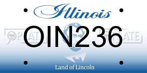 OIN236 Illinois License Plate