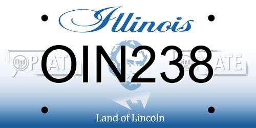 OIN238 Illinois License Plate