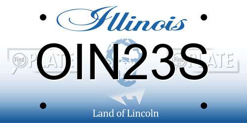 OIN23S Illinois License Plate