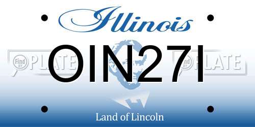 OIN27I Illinois License Plate