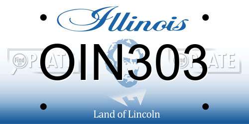 OIN303 Illinois License Plate