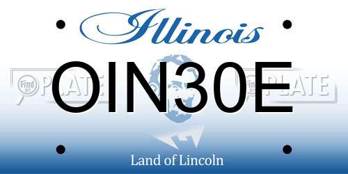 OIN30E Illinois License Plate