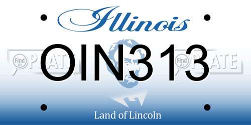 OIN313 Illinois License Plate