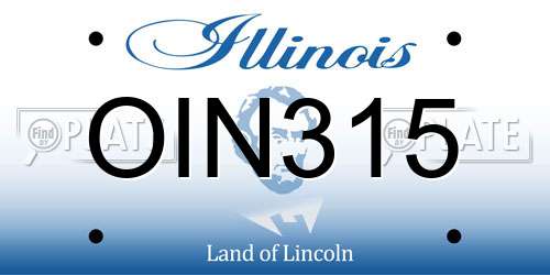 OIN315 Illinois License Plate