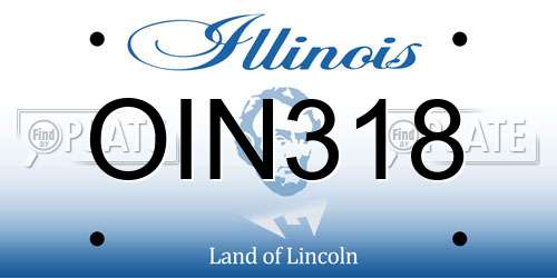OIN318 Illinois License Plate
