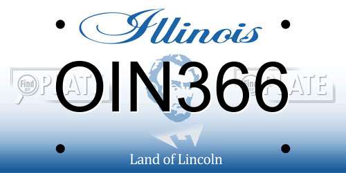 OIN366 Illinois License Plate