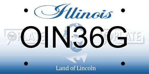 OIN36G Illinois License Plate