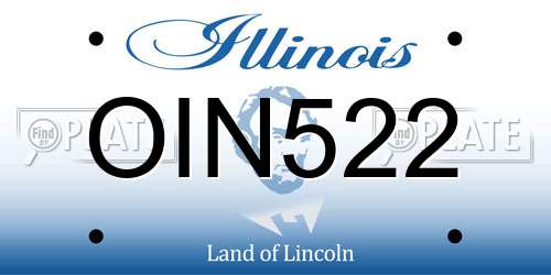 OIN522 Illinois License Plate