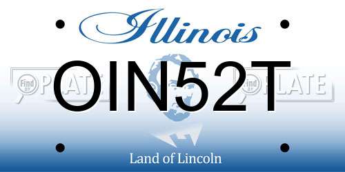 OIN52T Illinois License Plate