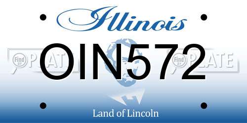 OIN572 Illinois License Plate