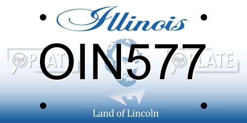OIN577 Illinois License Plate
