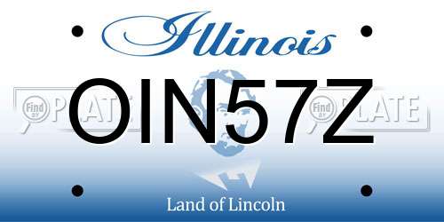 OIN57Z Illinois License Plate