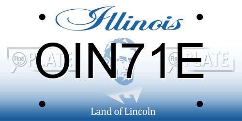 OIN71E Illinois License Plate