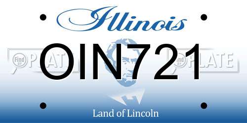 OIN721 Illinois License Plate