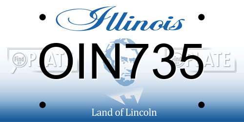 OIN735 Illinois License Plate