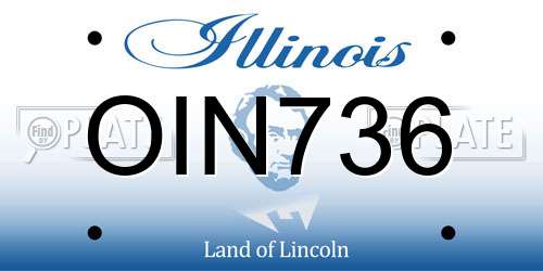 OIN736 Illinois License Plate