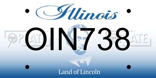 OIN738 Illinois License Plate