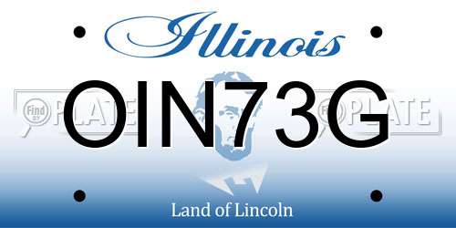 OIN73G Illinois License Plate