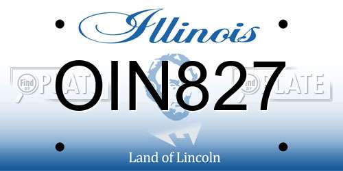 OIN827 Illinois License Plate