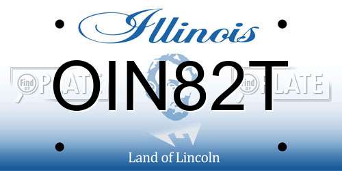 OIN82T Illinois License Plate