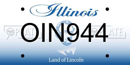 OIN944 Illinois License Plate