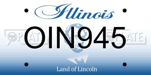 OIN945 Illinois License Plate