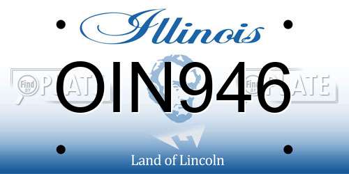 OIN946 Illinois License Plate