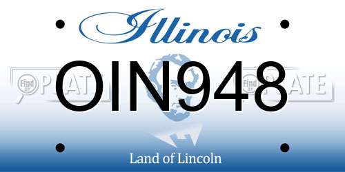 OIN948 Illinois License Plate
