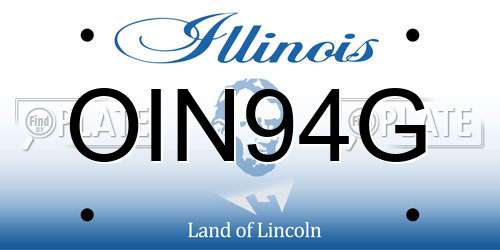 OIN94G Illinois License Plate