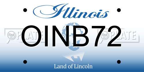 OINB72 Illinois License Plate