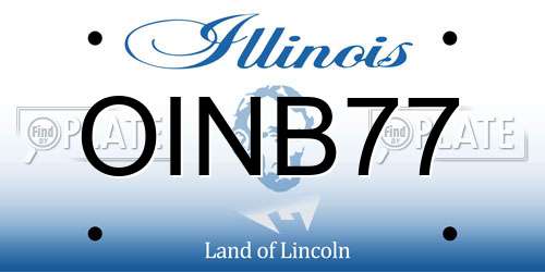 OINB77 Illinois License Plate