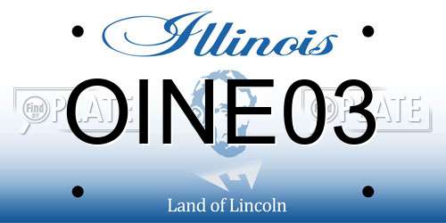 OINE03 Illinois License Plate