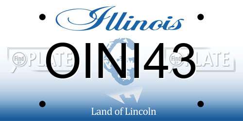 OINI43 Illinois License Plate