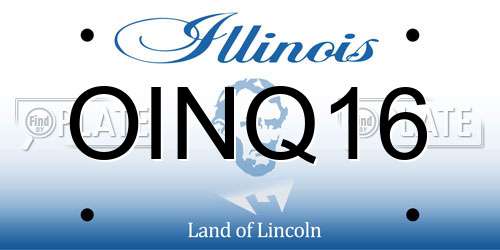 OINQ16 Illinois License Plate