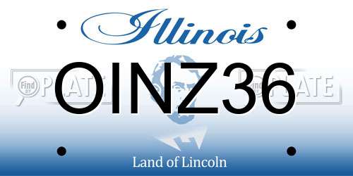 OINZ36 Illinois License Plate