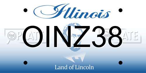 OINZ38 Illinois License Plate