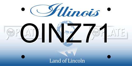 OINZ71 Illinois License Plate