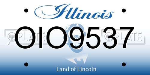 OIO9537 Illinois License Plate