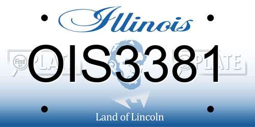 OIS3381 Illinois License Plate