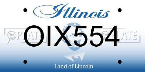 OIX554 Illinois License Plate
