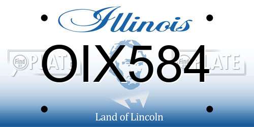 OIX584 Illinois License Plate
